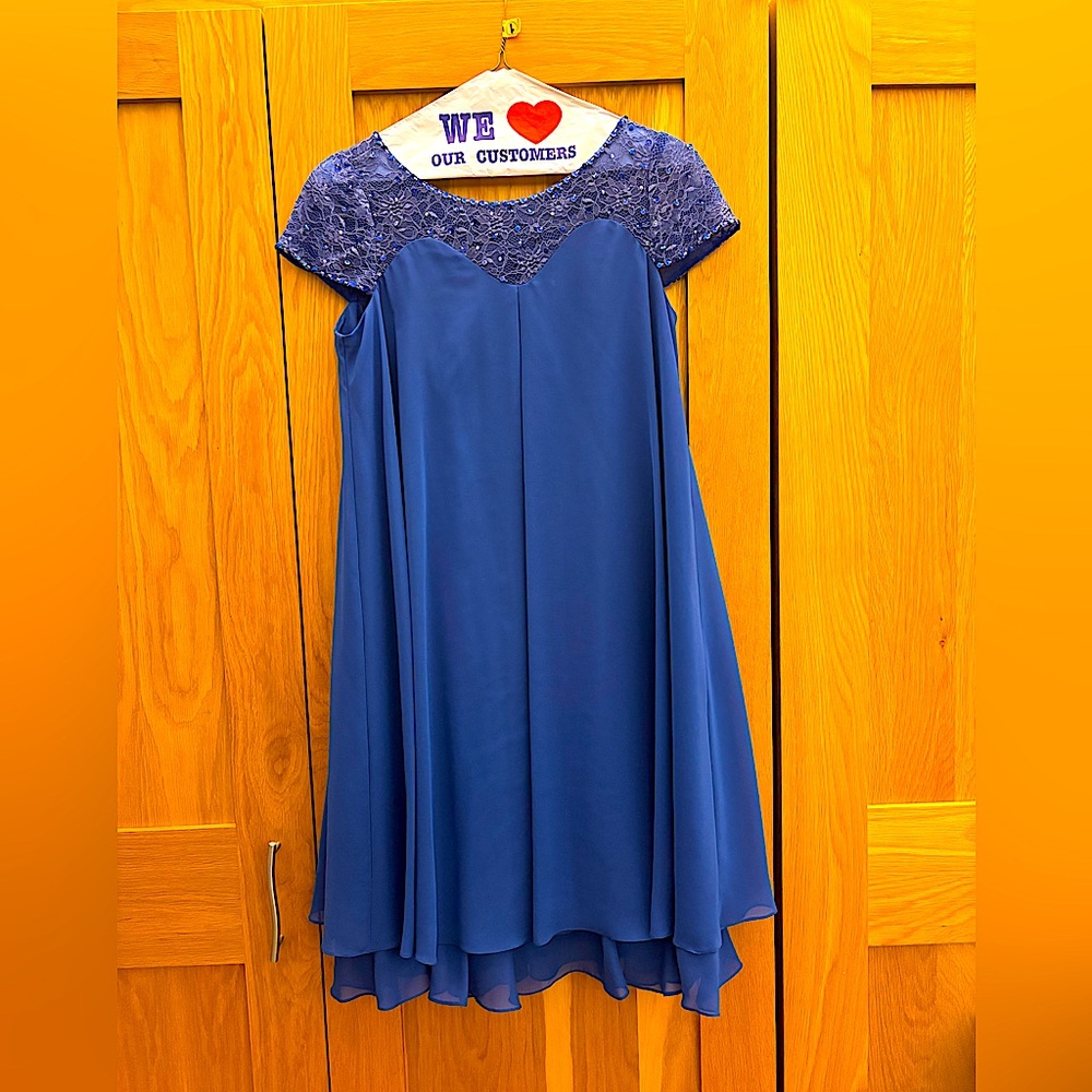 Stunning Royal Blue Silk Dress with Exquisite Embroidery